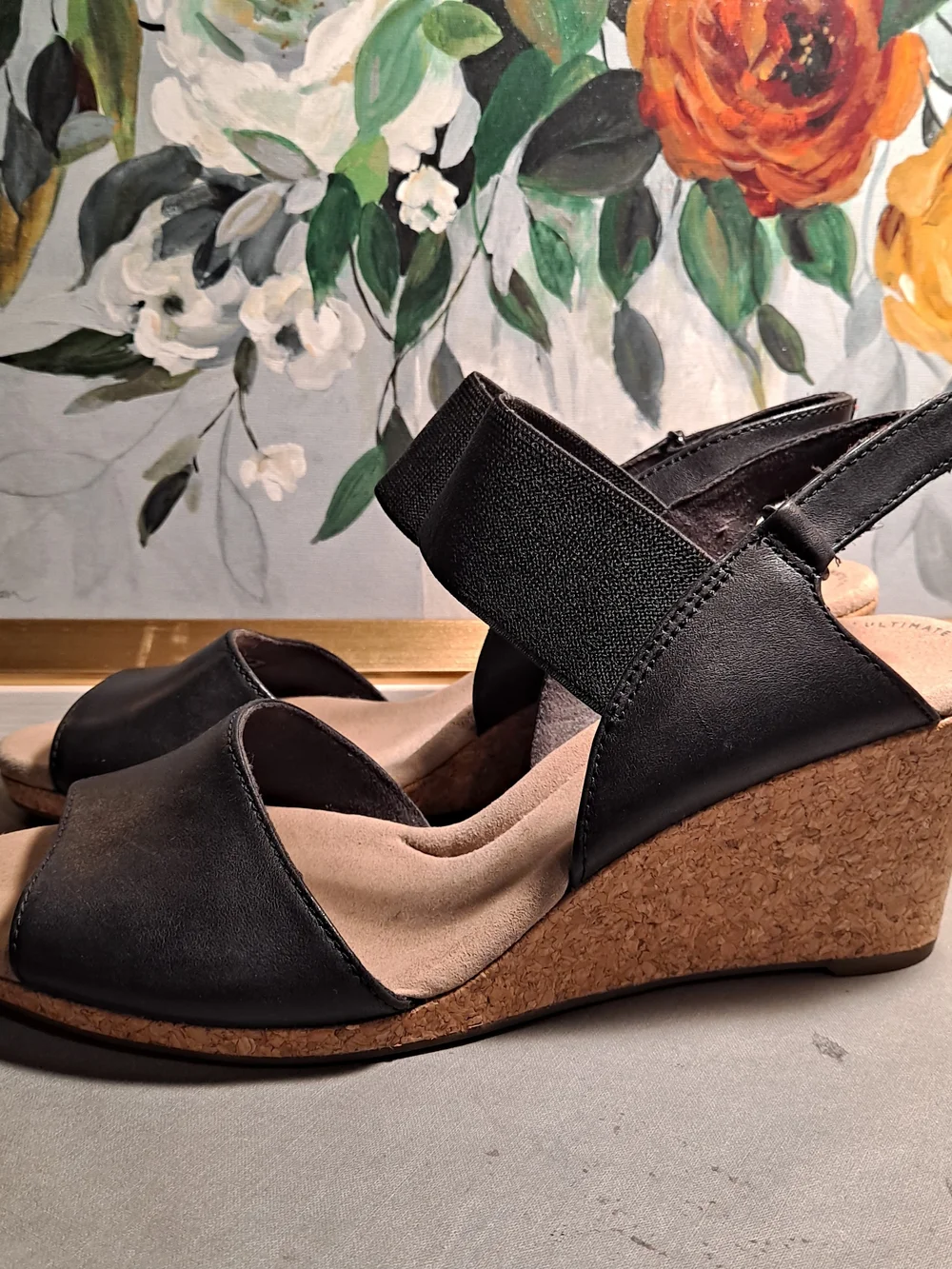 Clarks Black Lafley Lily Wedge Slingback Sandals - Ultimate Comfortable Everyday